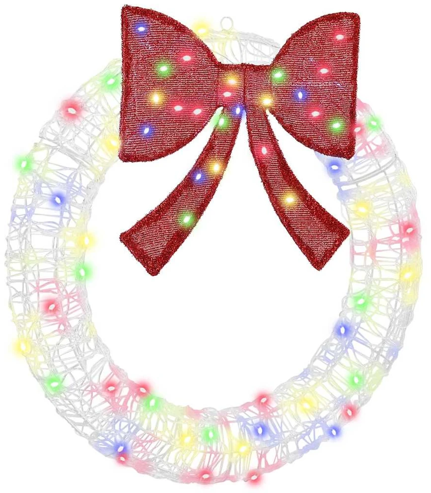 Vainikas 60 LED Įvairiaspalvis 76 x 76 x 8,5 cm Akrilas