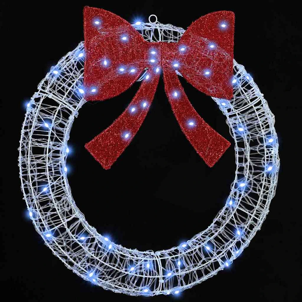 Vainikas 60 LED Šalta balta 76 x 76 x 8,5 cm Akrilas