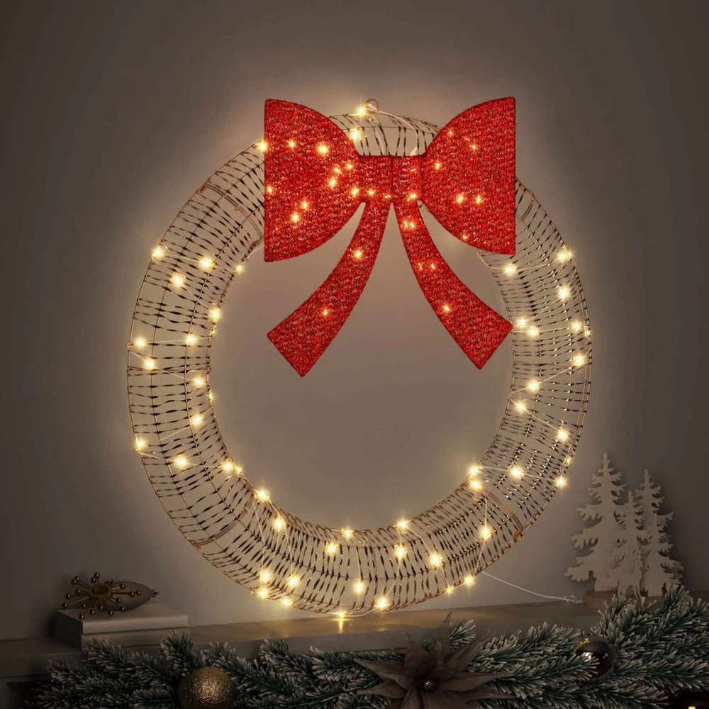 Vainikas 80 LED Šilta balta 91 x 91 x 9 cm PET