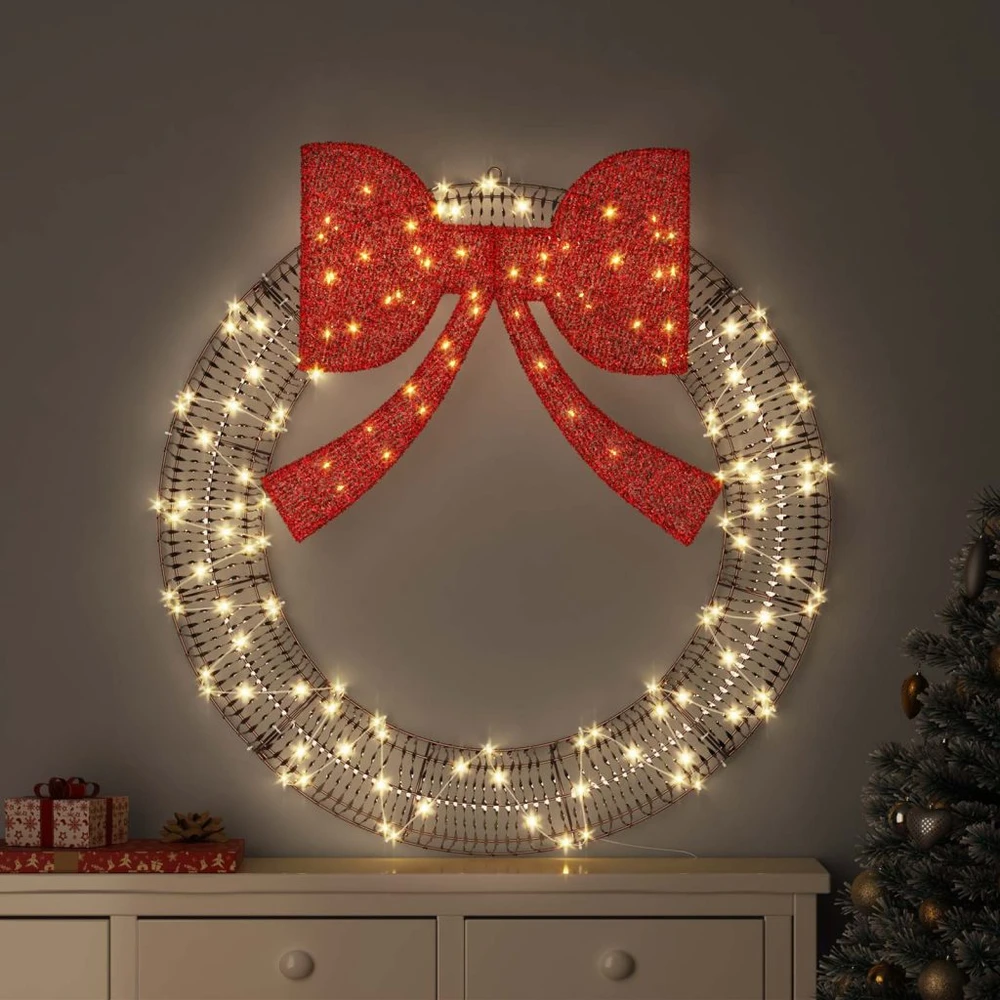 Vainikas 80 LED Šilta balta 91 x 91 x 9 cm PET