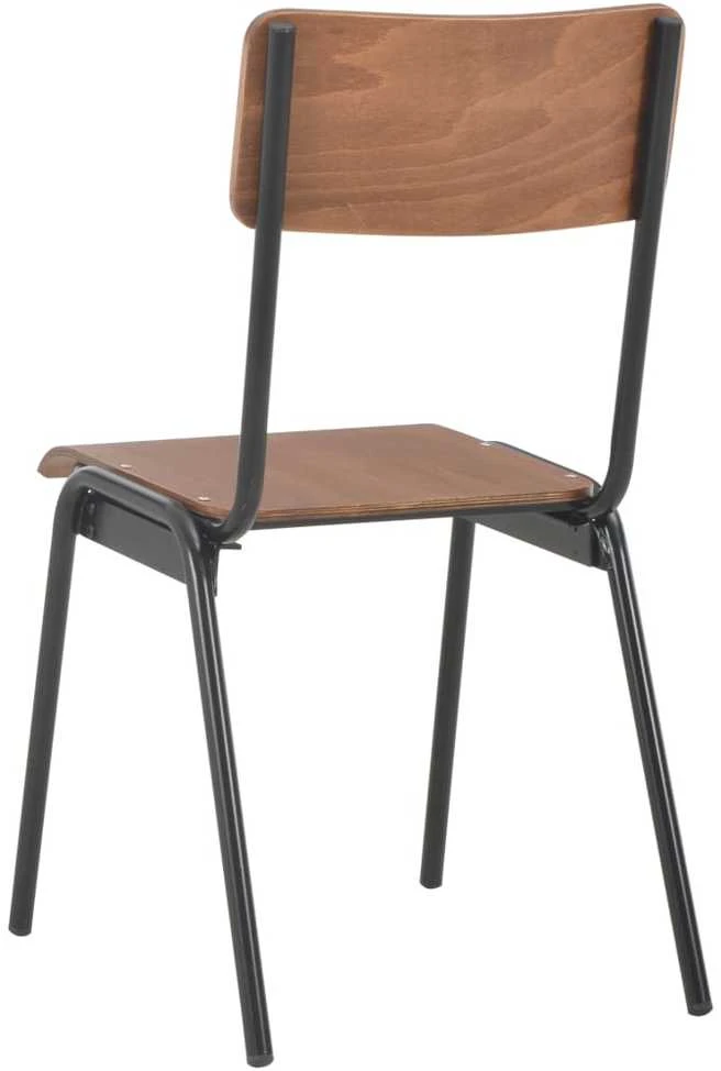 Valgomojo kėdės, 4 vnt., rudos sp., faneros masyvas ir plienas