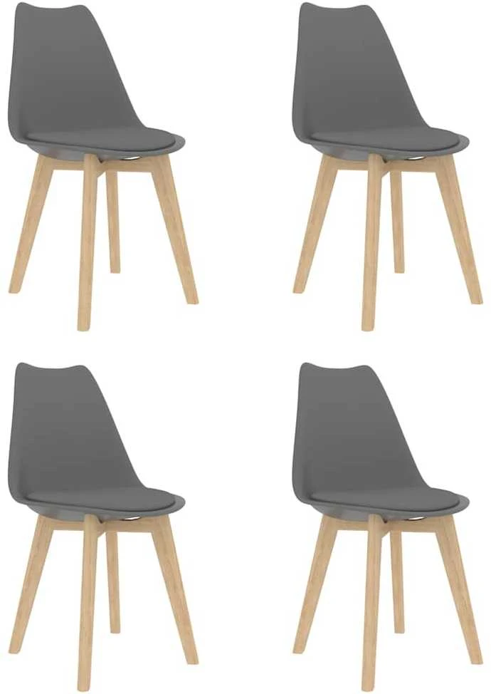Valgomojo kėdės, 4vnt., pilkos spalvos, plastikas