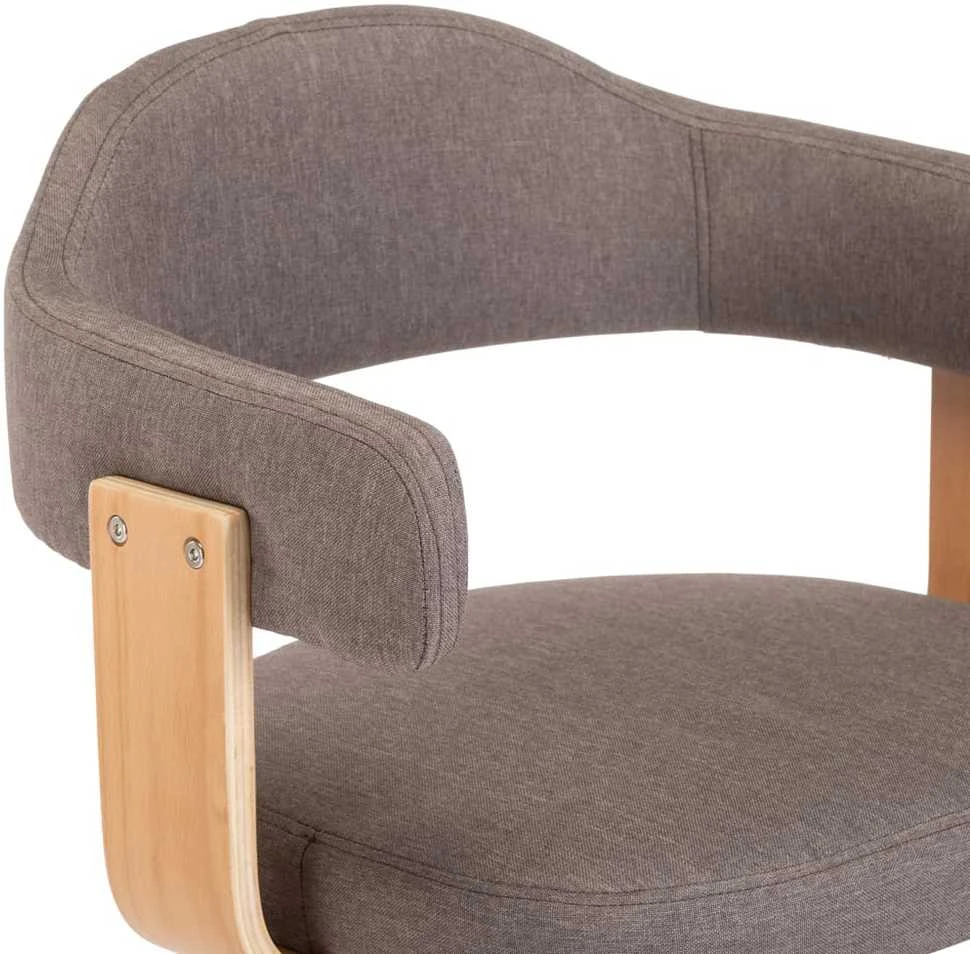Valgomojo kėdės, 4vnt., taupe, lenkta mediena ir audinys