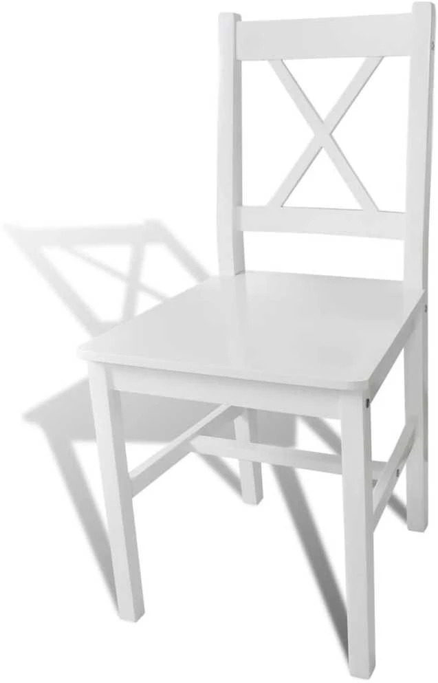 Valgomojo kėdės, 6 vnt., baltos, pušies mediena