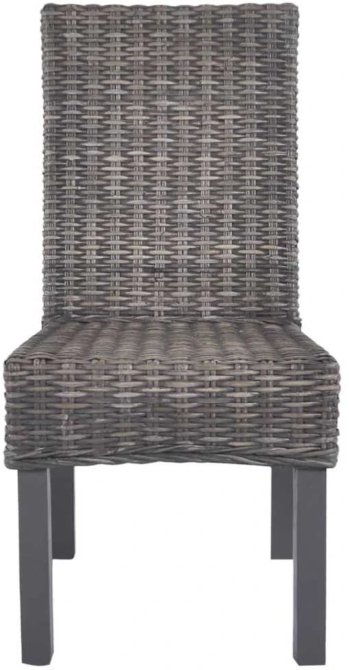 Valgomojo kėdės, 6 vnt., rudos, Kubu ratanas ir mango mediena