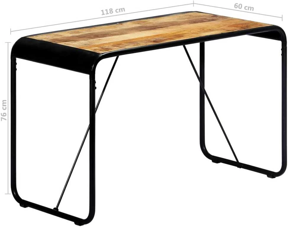 Valgomojo stalas, 118x60x76cm, neapdorotas mango masyvas