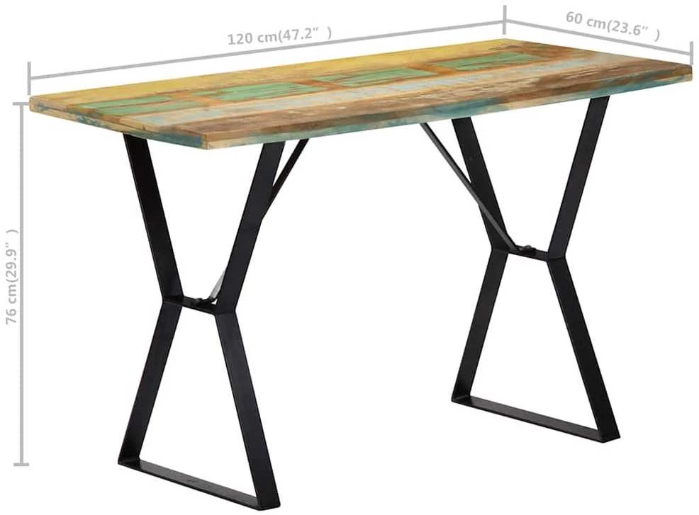 Valgomojo stalas, 120x60x76 cm, perdirbtos medienos masyvas