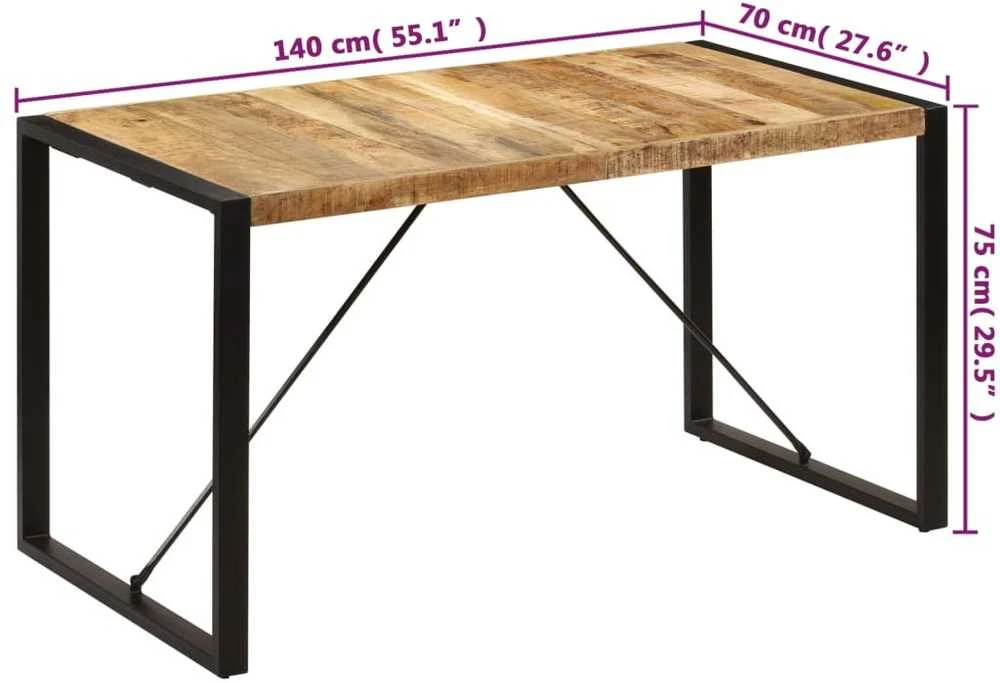 Valgomojo stalas, 140x70x75cm, mango medienos masyvas