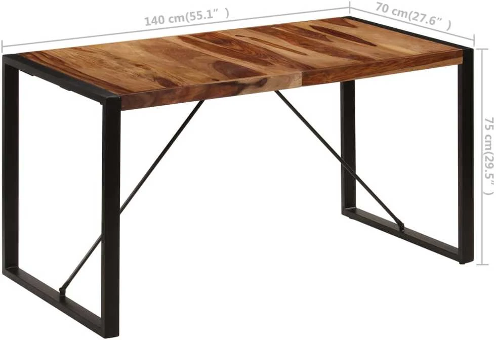Valgomojo stalas, 140x70x75cm, rausv. dalb. medienos masyvas