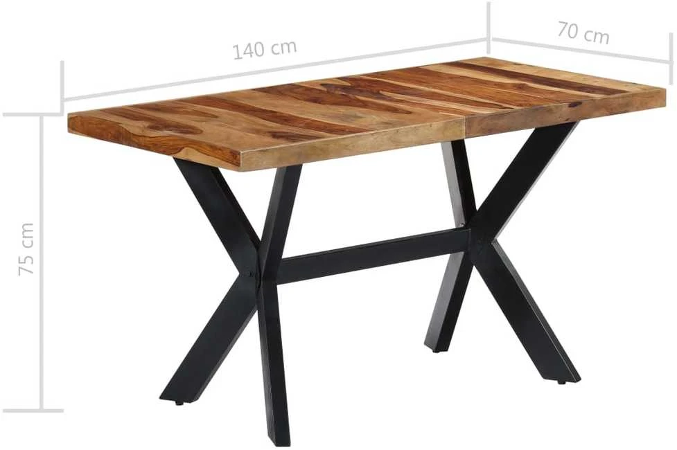 Valgomojo stalas, 140x70x75cm, rausv. dalb. medienos masyvas