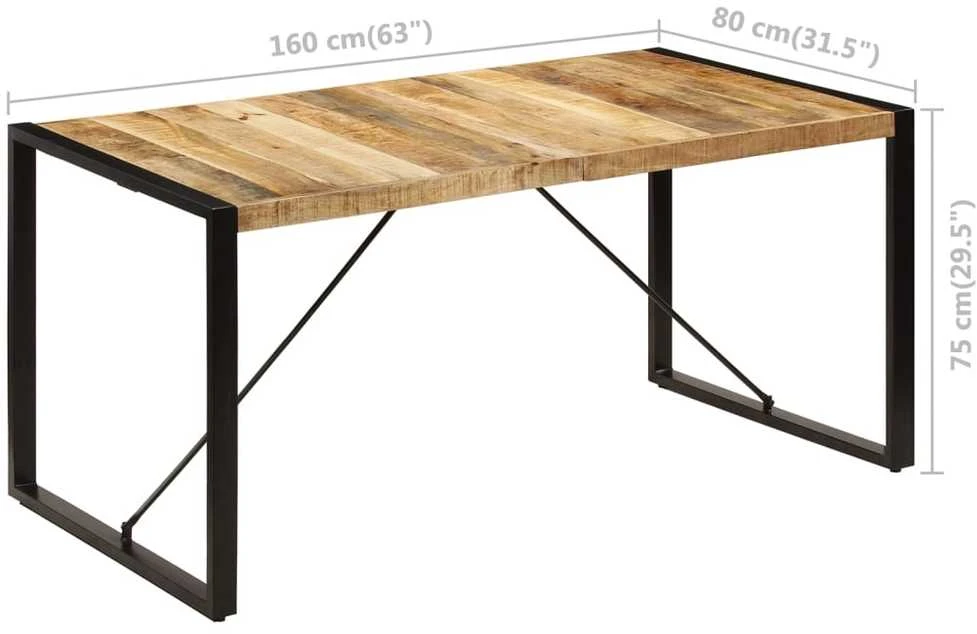 Valgomojo stalas, 160x80x75cm, mango medienos masyvas