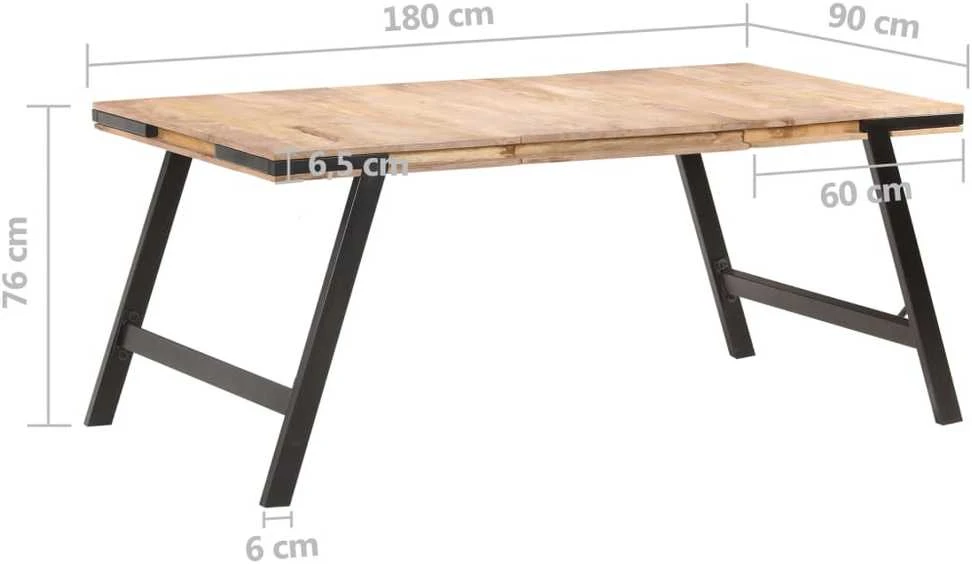 Valgomojo stalas, 180x90x76cm, mango medienos masyvas