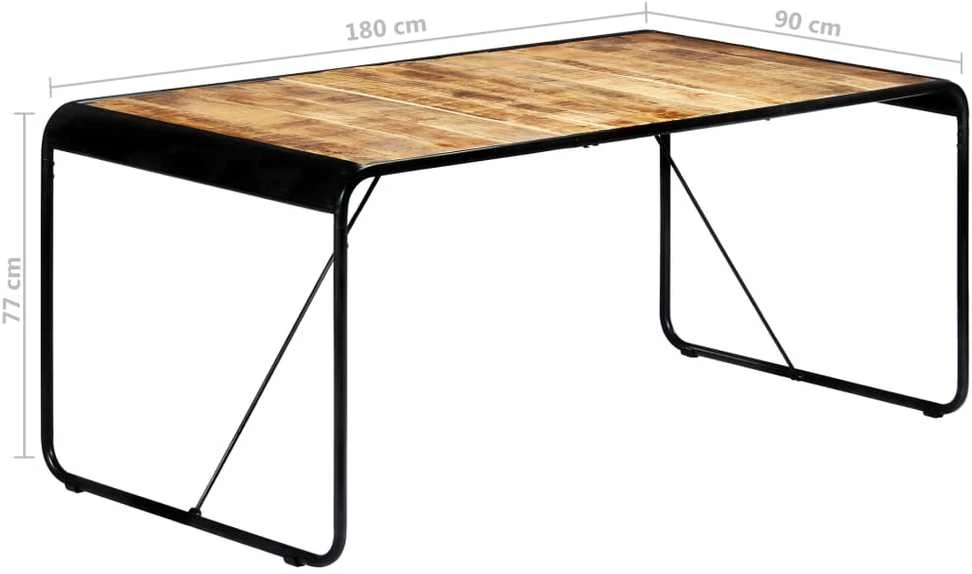 Valgomojo stalas, 180x90x76cm, neapdorotas mango masyvas