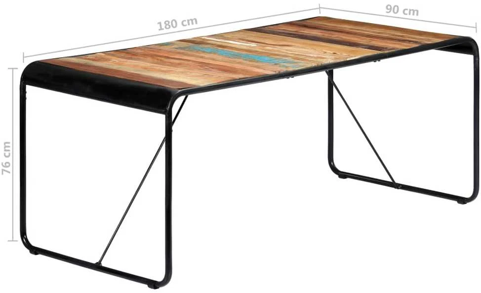 Valgomojo stalas, 180x90x76cm, perdirbtos medienos masyvas