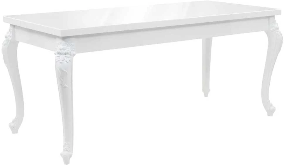 Valgomojo stalas, baltas, 179x89x81 cm, labai blizgus