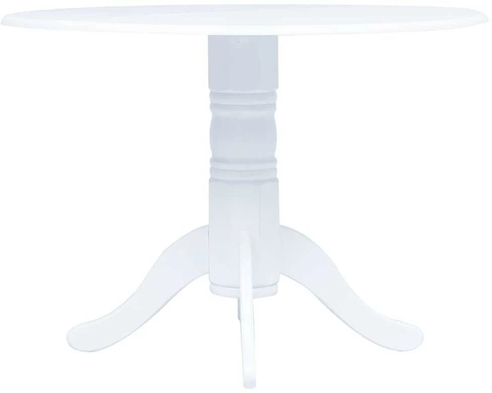 Valgomojo stalas, baltos sp., 106cm, kaučiukmedžio med. masyvas