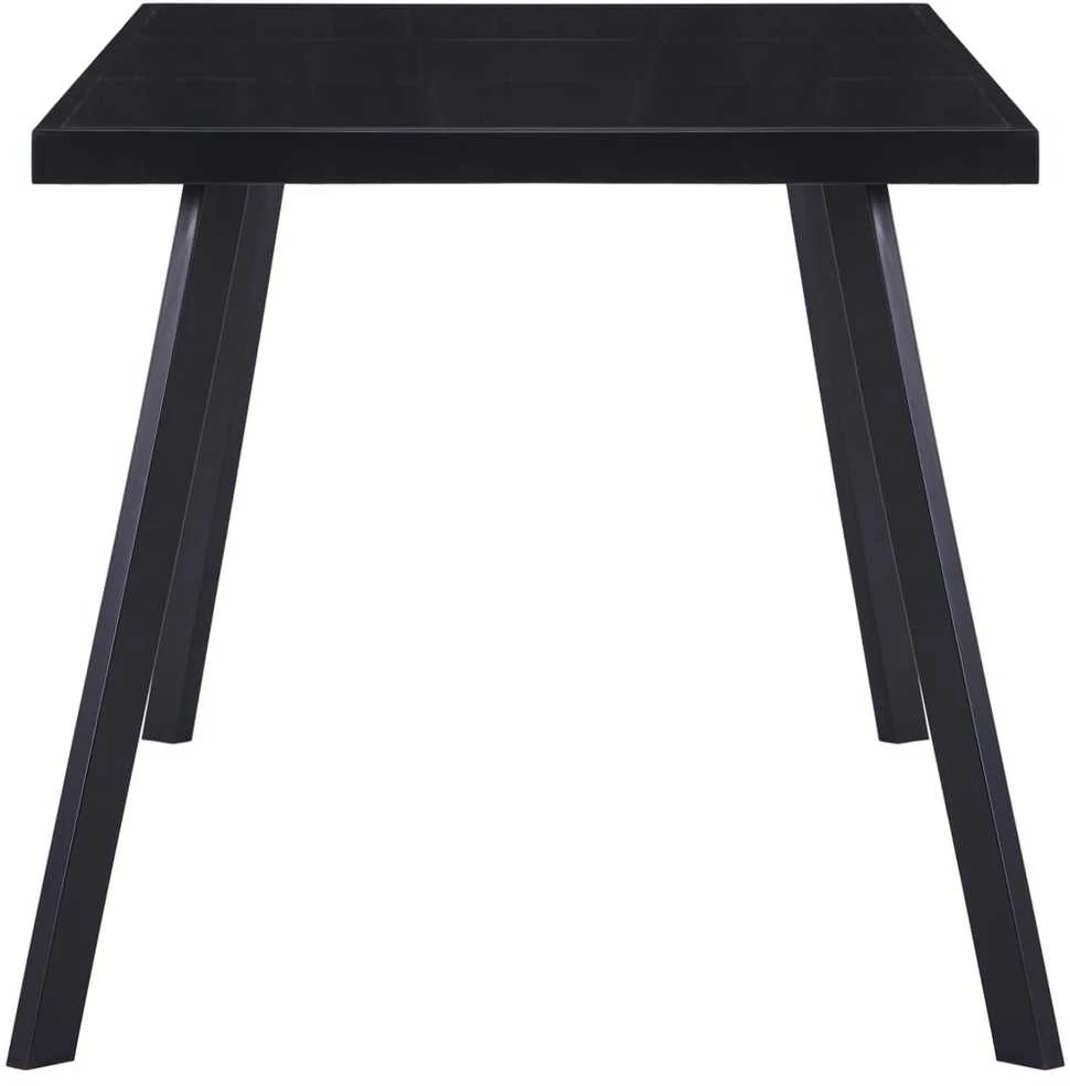 Valgomojo stalas, juodas, 180x90x75cm, grūdintas stiklas
