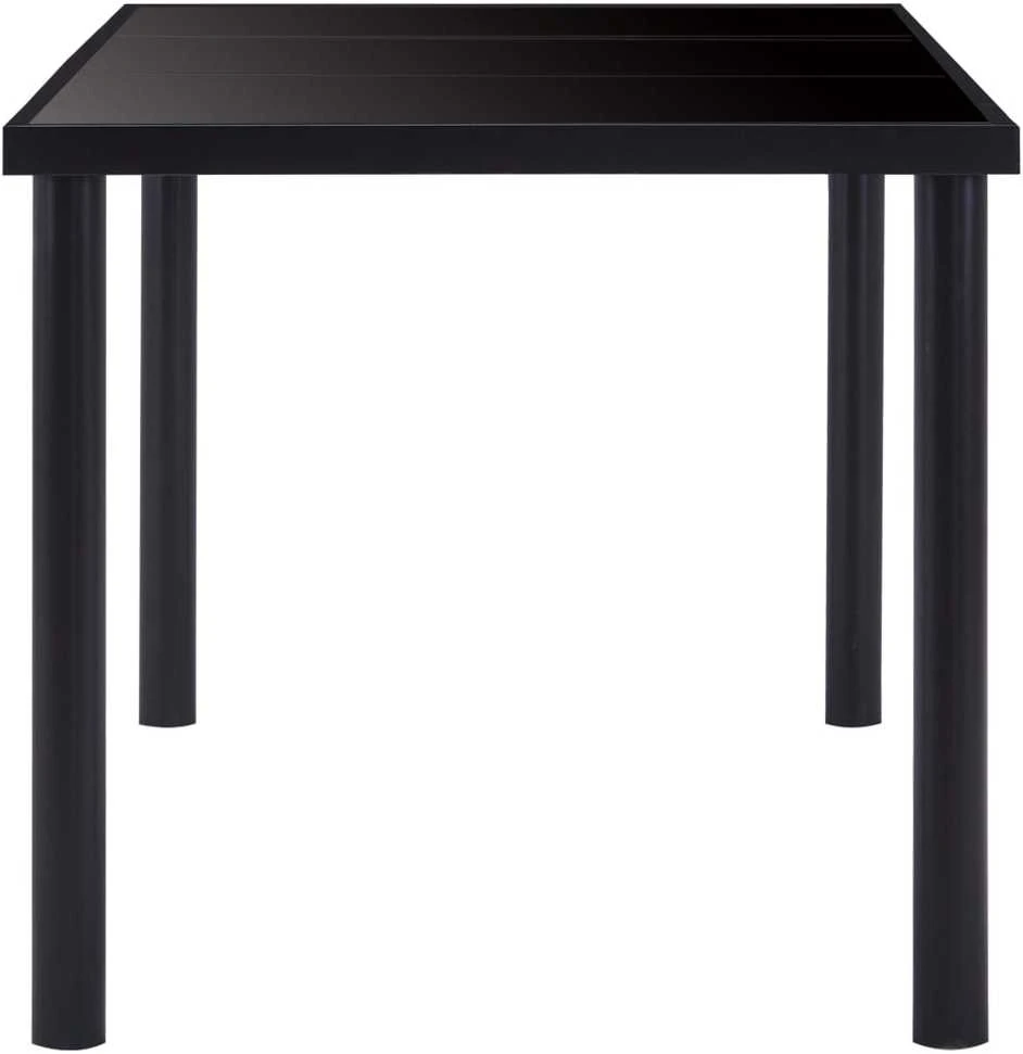 Valgomojo stalas, juodas, 200x100x75cm, grūdintas stiklas