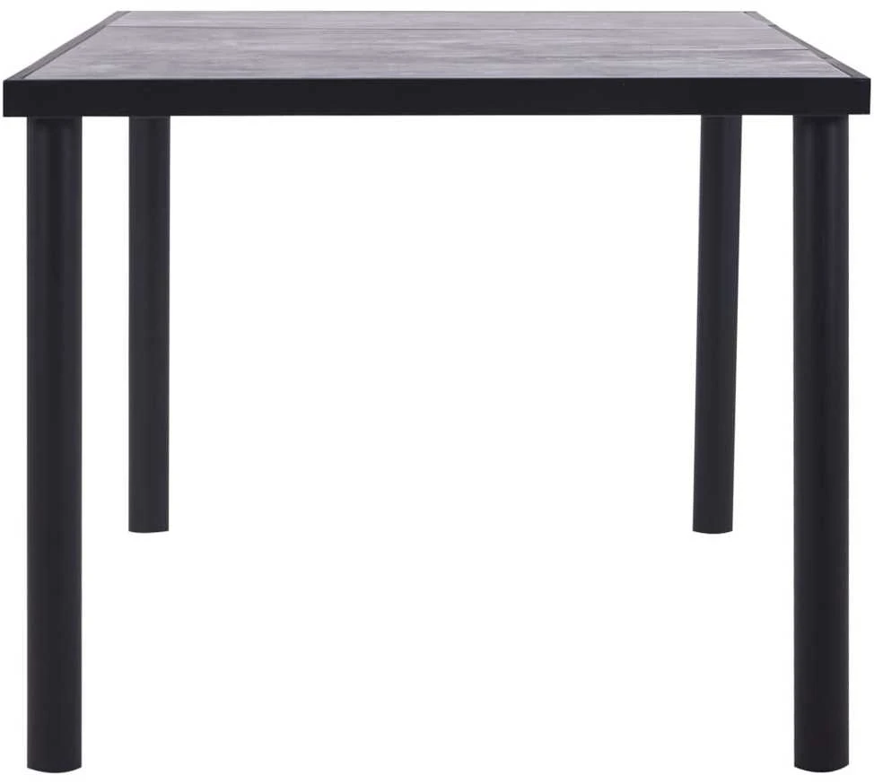 Valgomojo stalas, juodas ir betono pilkas, 200x100x75cm, MDF