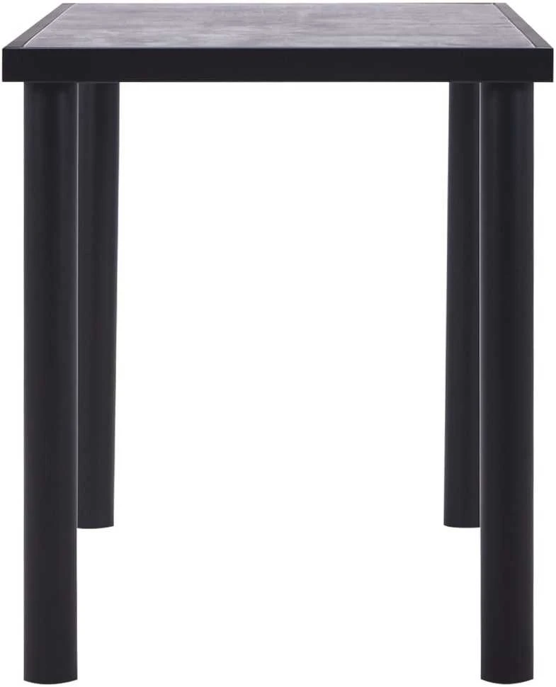Valgomojo stalas, juodas ir betono pilkas, 120x60x75cm, MDF