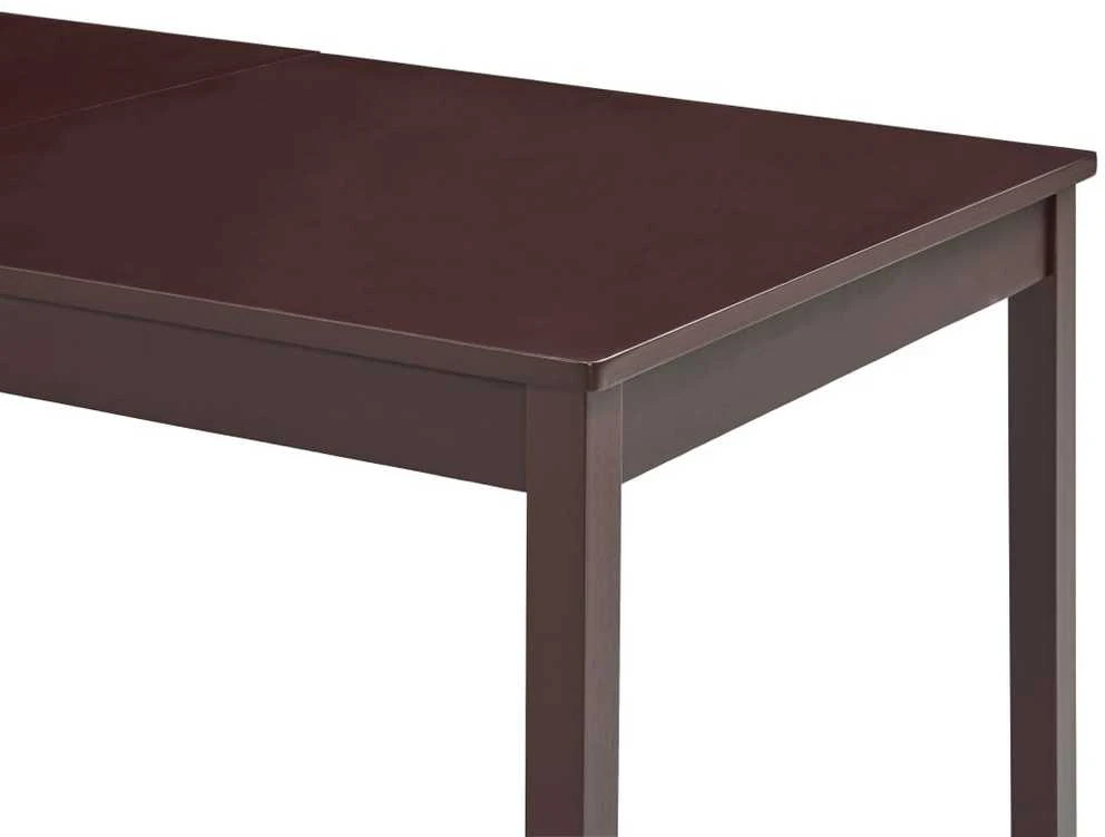 Valgomojo stalas, tams. rud. sp., 180x90x73cm, puš. med. mas.