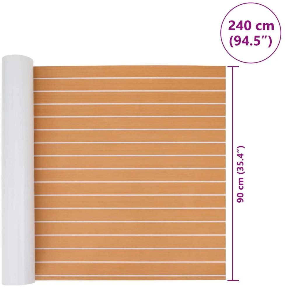 Valties kilimėlis Dryžuotas Ruda ir balta 240 x 90 cm EVA