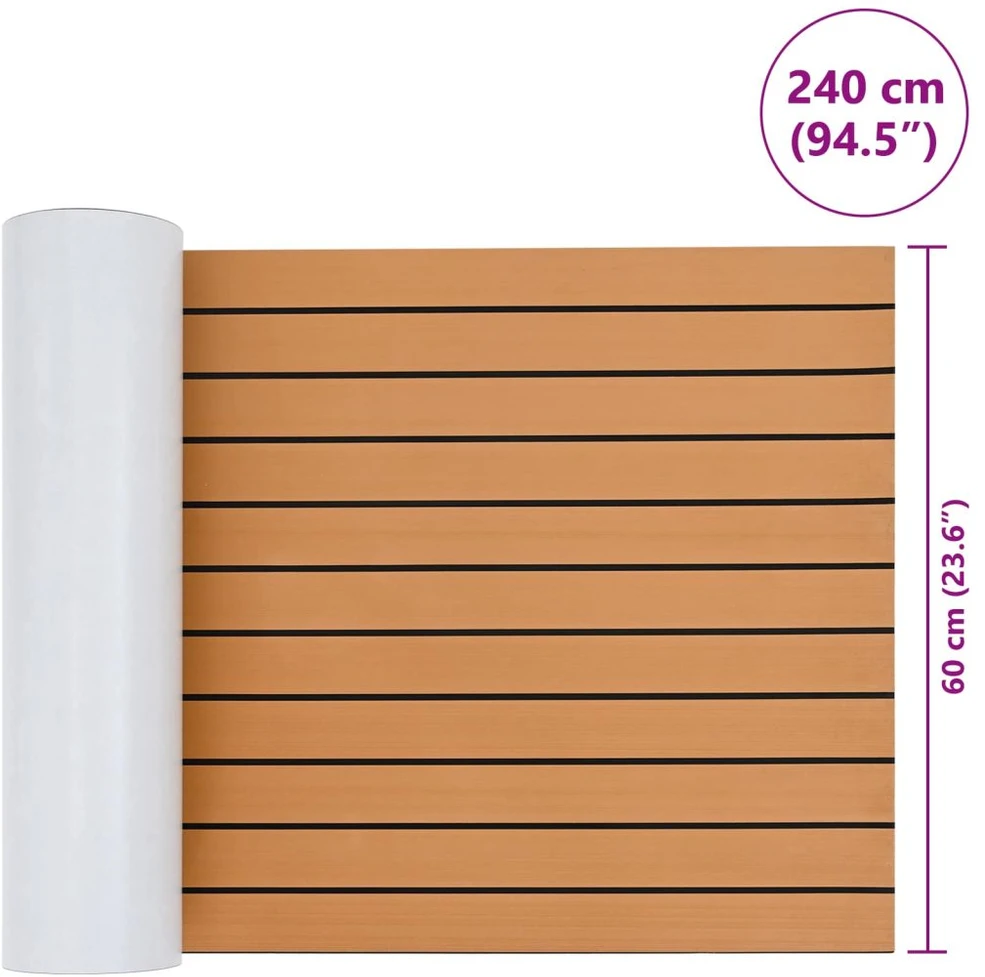Valties kilimėlis Dryžuotas Ruda ir juoda 240 x 60 cm EVA