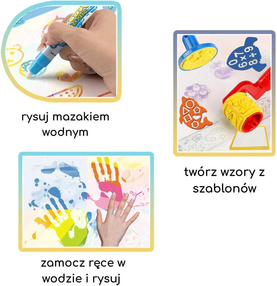 Vandens piešimo kilimėlis WOOPIE kūrybinis rinkinys