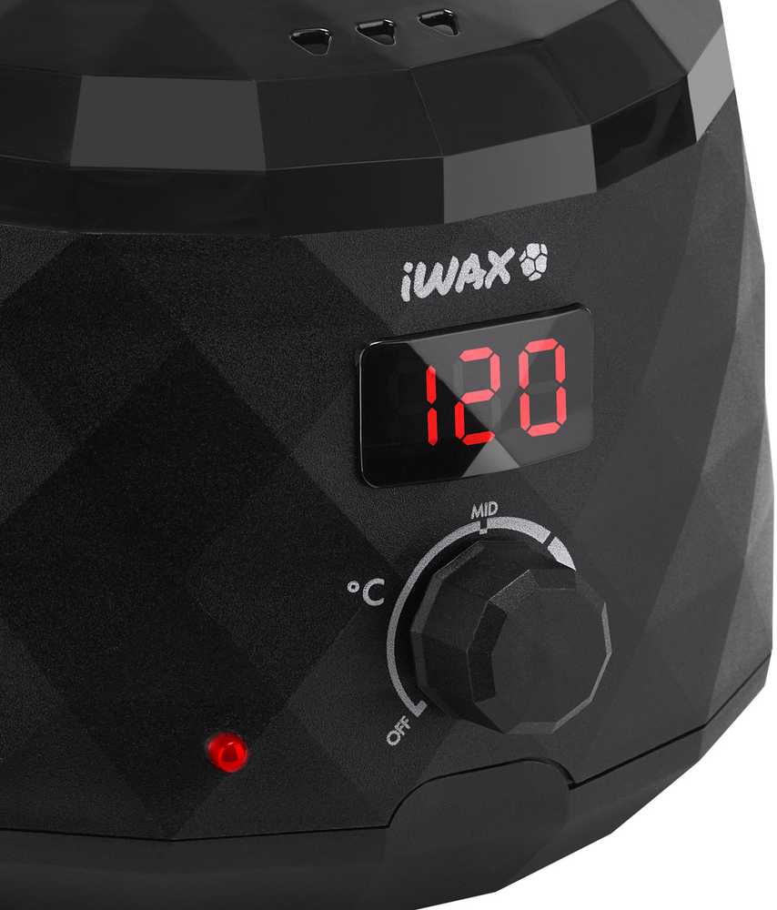 Vaško šildytuvas su ekranu iWAX DIAMOND 400ml, juodos spalvos