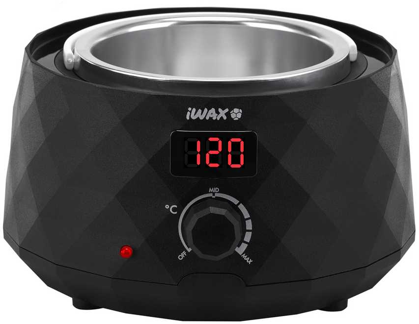 Vaško šildytuvas su ekranu iWAX DIAMOND 400ml, juodos spalvos