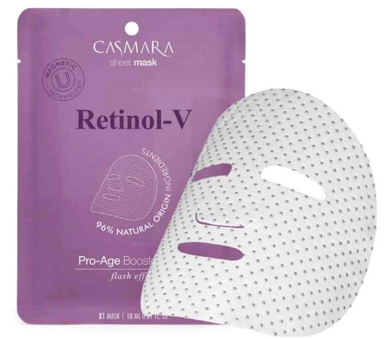 Stangrinamoji veido kaukė Casmara Pro Age Booster Sheet Mask Retinol, su retinoliu, magnetinė technologija