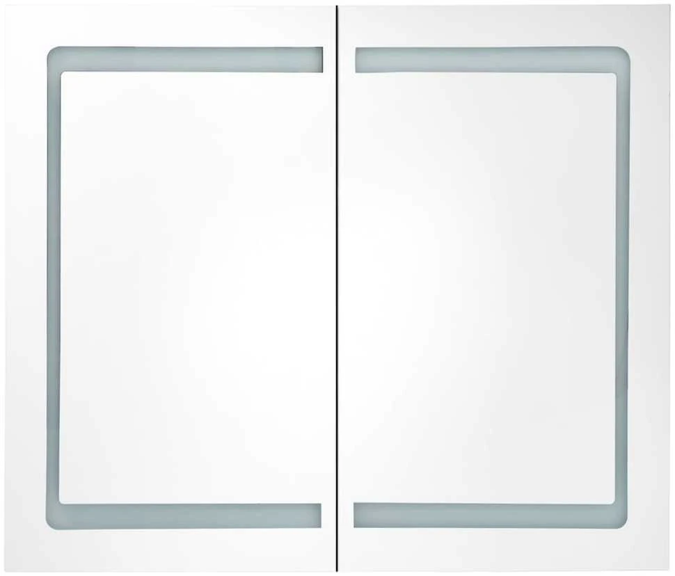 Veidrodinė vonios spintelė su LED apšvietimu, 80x12,2x68cm