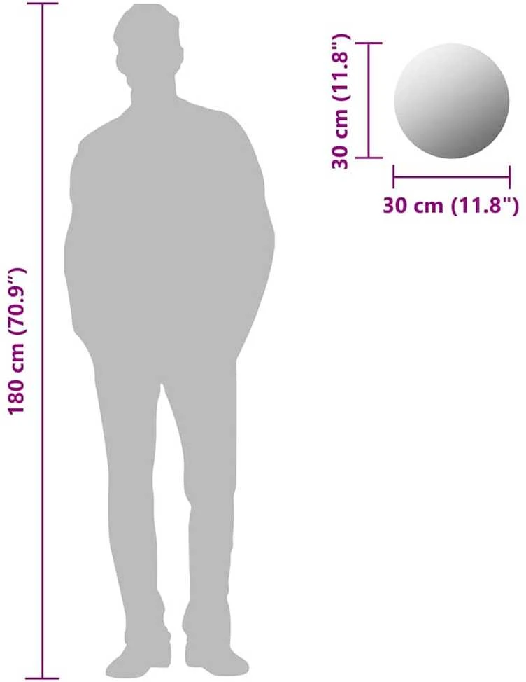 Veidrodis be rėmo, 30cm, stiklas, apskritas