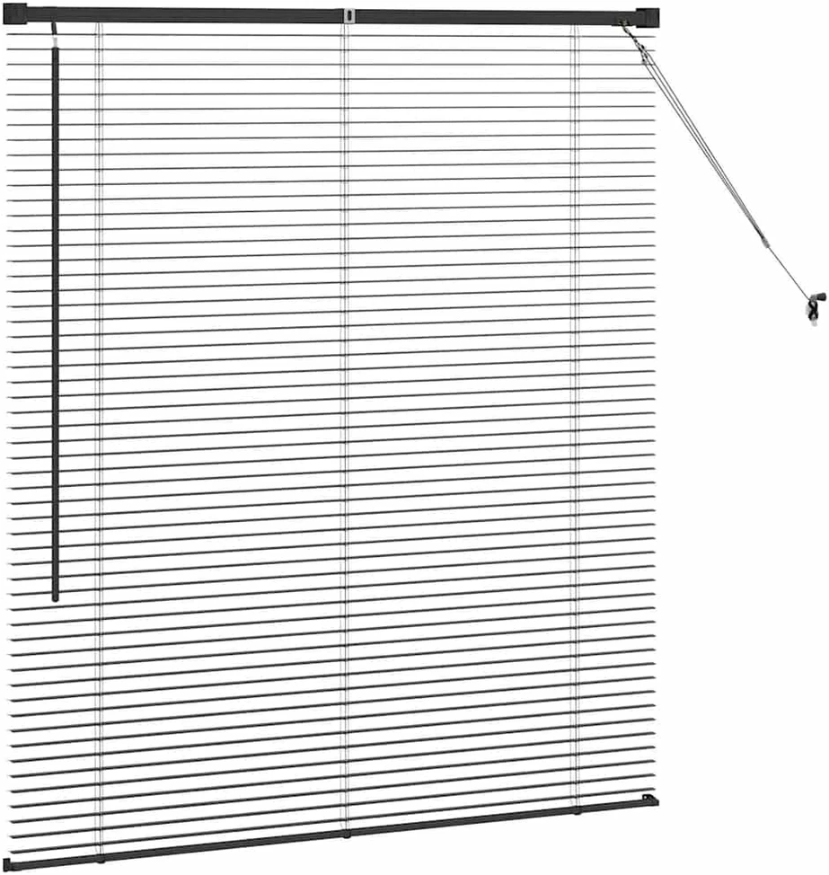 Venecijos žaliuzės Juoda 130 x 115 cm 25 mm Aliuminis