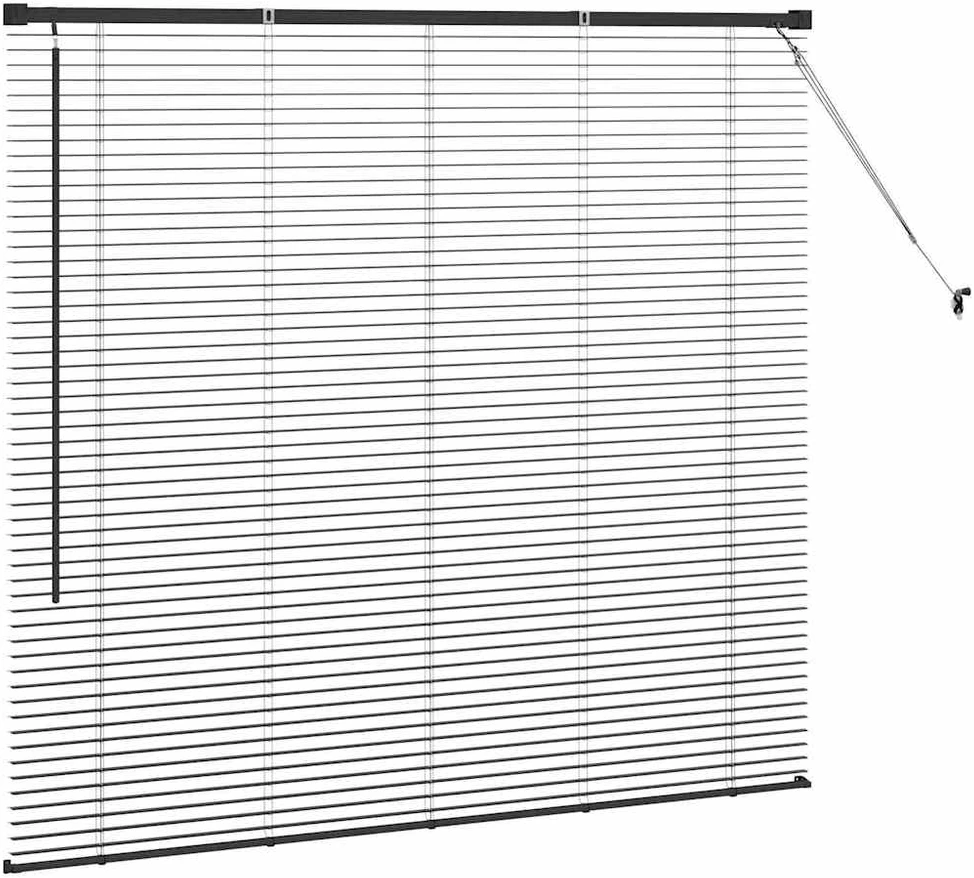 Venecijos žaliuzės Juoda 130 x 140 cm 25 mm Aliuminis