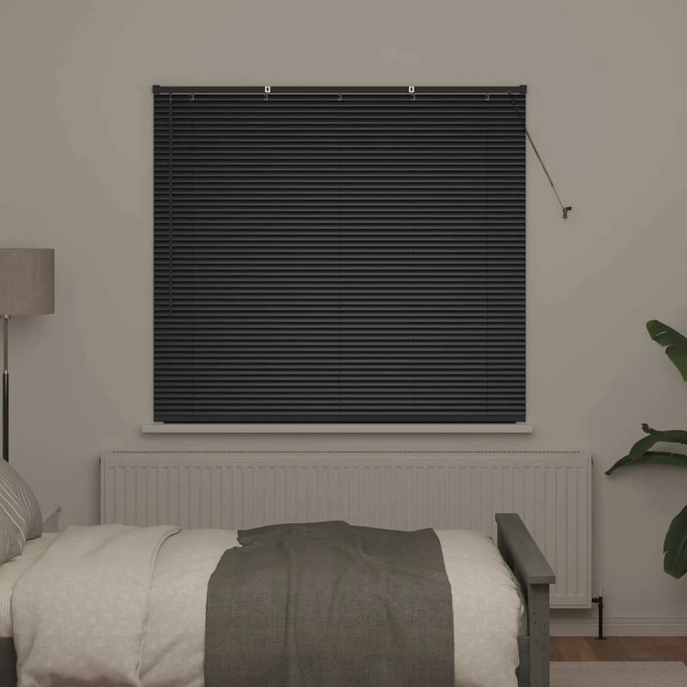 Venecijos žaliuzės Juoda 130 x 140 cm 25 mm Aliuminis