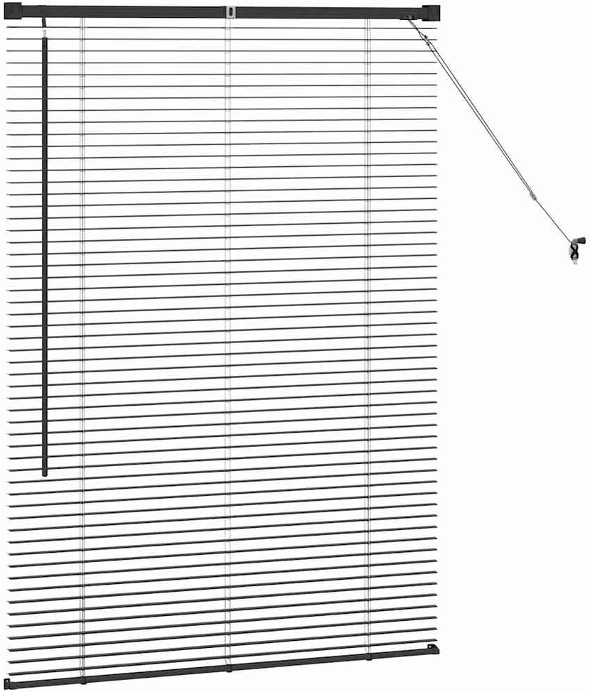Venecijos žaliuzės Juoda 130 x 90 cm 25 mm Aliuminis