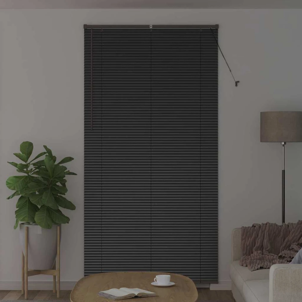 Venecijos žaliuzės Juoda 220 x 110 cm 25 mm Aliuminis