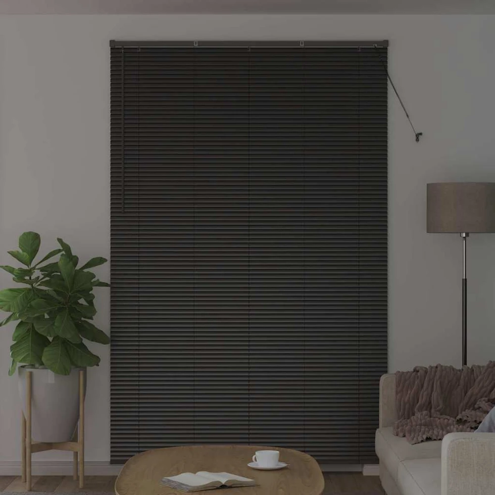Venecijos žaliuzės Juoda 220 x 140 cm 25 mm Aliuminis