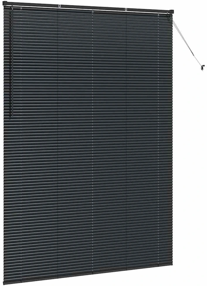 Venecijos žaliuzės Juoda 220 x 155 cm 25 mm Aliuminis