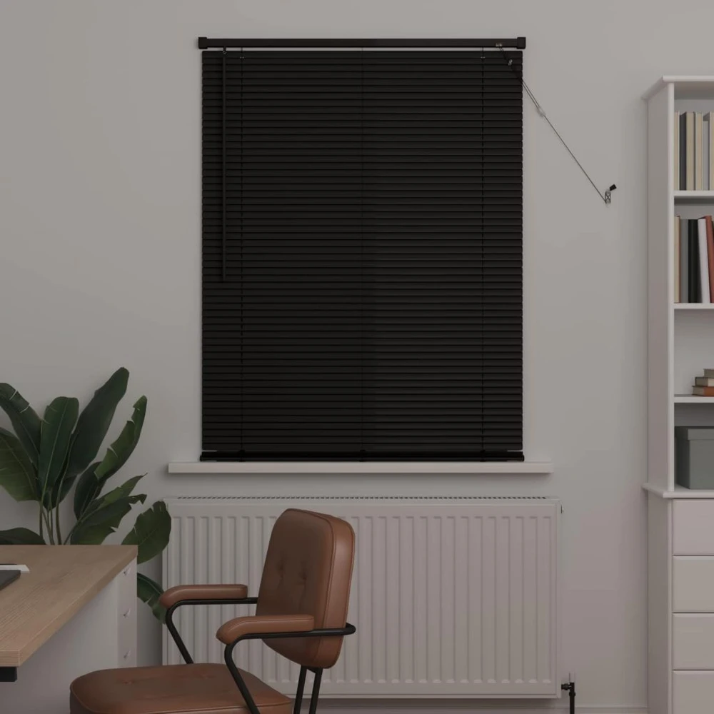 Venecijos žaliuzės Juodas 150 x 100 cm 25 mm PVC