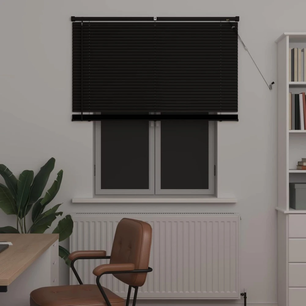 Venecijos žaliuzės Juodas 150 x 110 cm 25 mm PVC