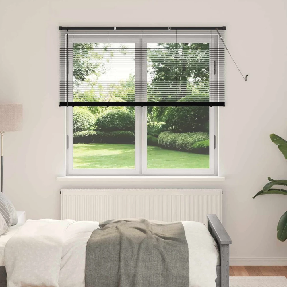 Venecijos žaliuzės Juodas 150 x 140 cm 25 mm PVC