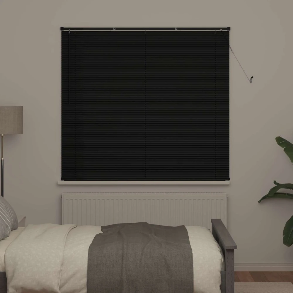 Venecijos žaliuzės Juodas 150 x 140 cm 25 mm PVC