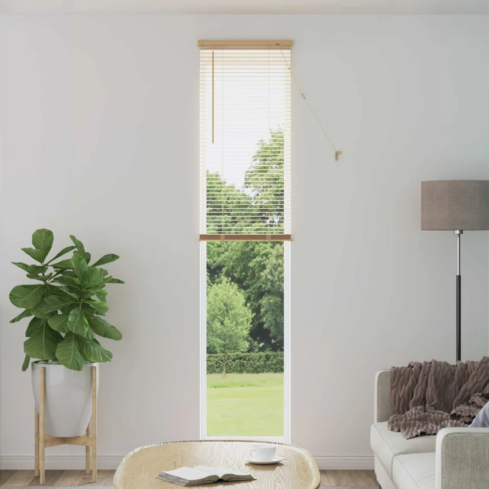 Venecijos žaliuzės Šviesiai ruda su raštu 213 x 40 cm 25 mm PVC