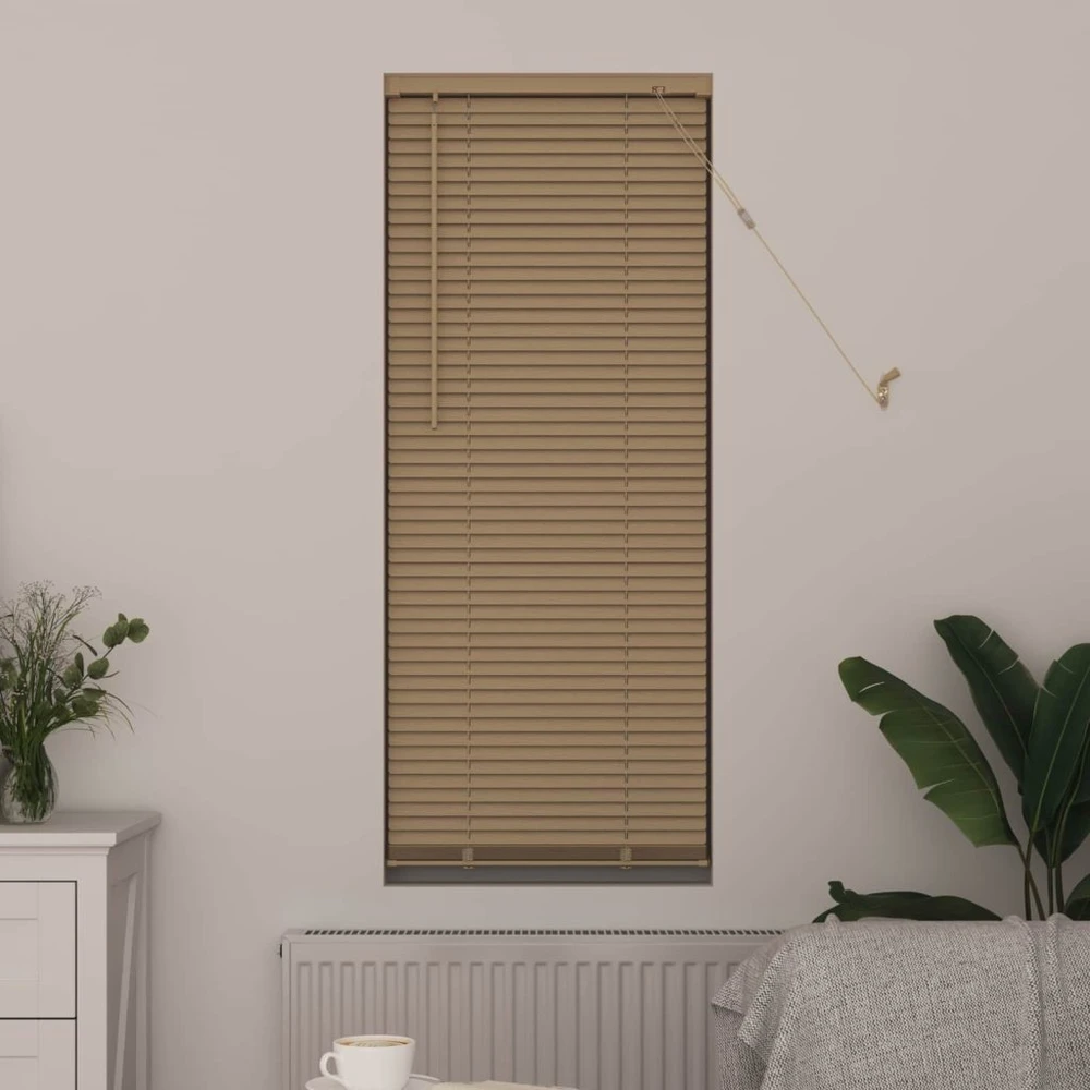 Venecijos žaliuzės Šviesiai ruda su raštu 150 x 40 cm 25 mm PVC