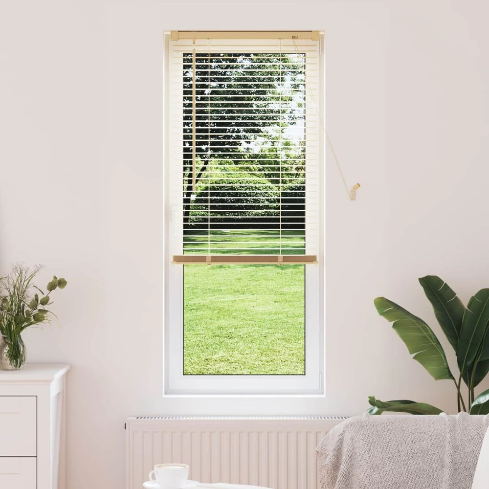 Venecijos žaliuzės Šviesiai ruda su raštu 150 x 40 cm 25 mm PVC