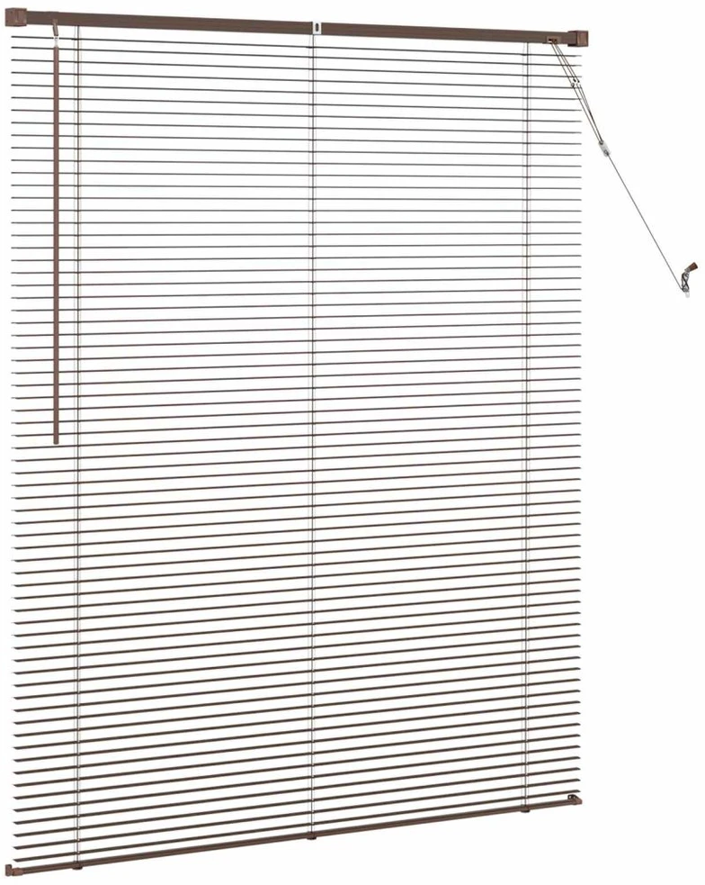 Venecijos žaliuzės Tamsiai ruda su raštu 150 x 110 cm 25 mm PVC