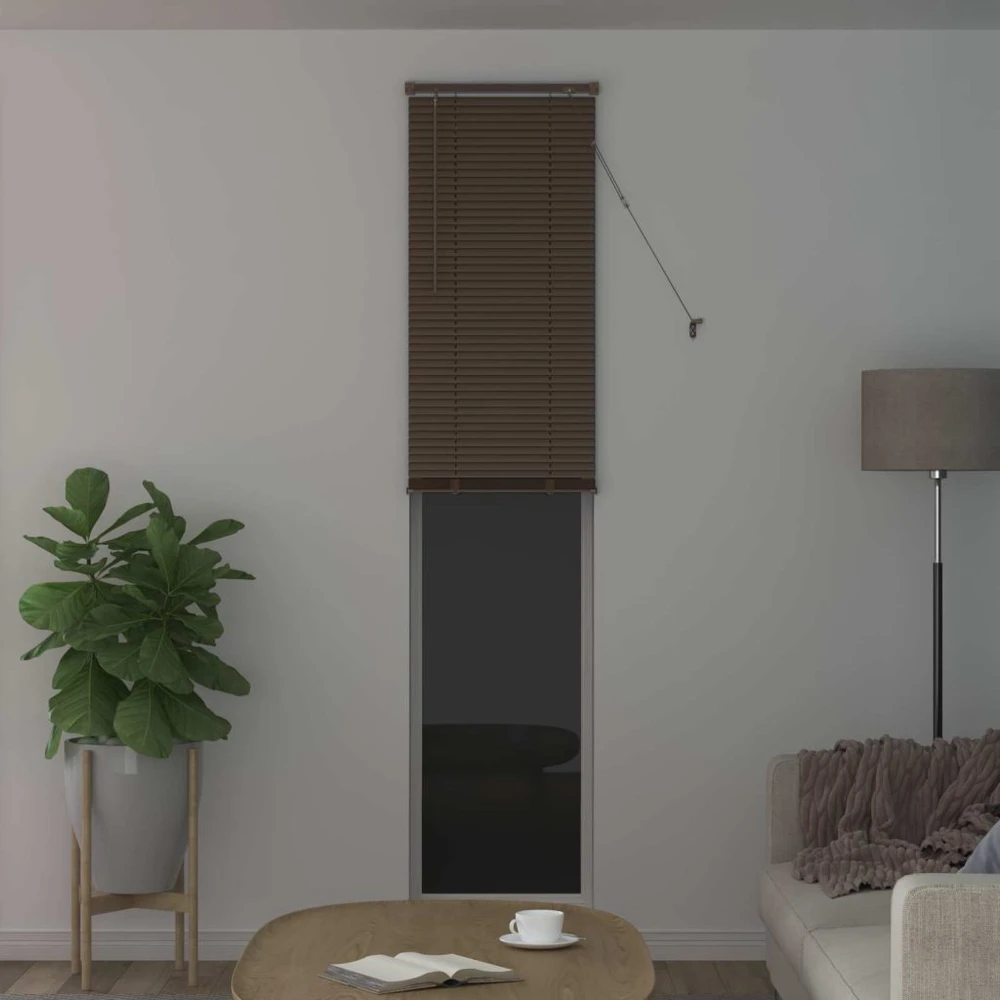 Venecijos žaliuzės Tamsiai ruda su raštu 213 x 60 cm 25 mm PVC