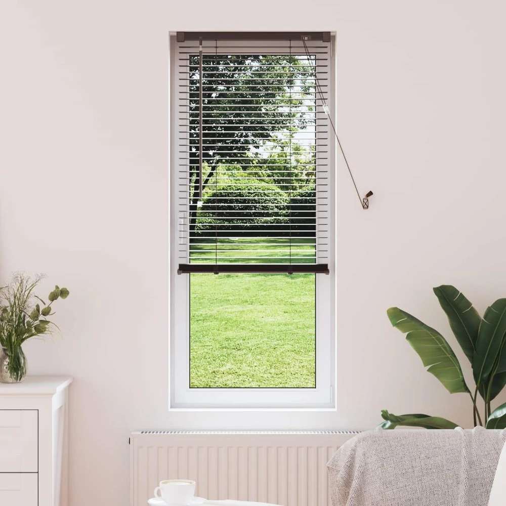 Venecijos žaliuzės Tamsiai ruda su raštu 150 x 60 cm 25 mm PVC